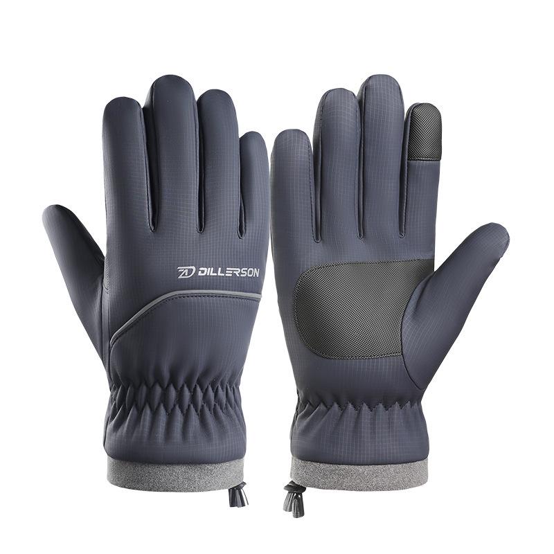 

Windproof Waterproof Fleece-Lined Touchscreen Winter Cycling & Motorcycle Gloves One Size: 20-23CM синий