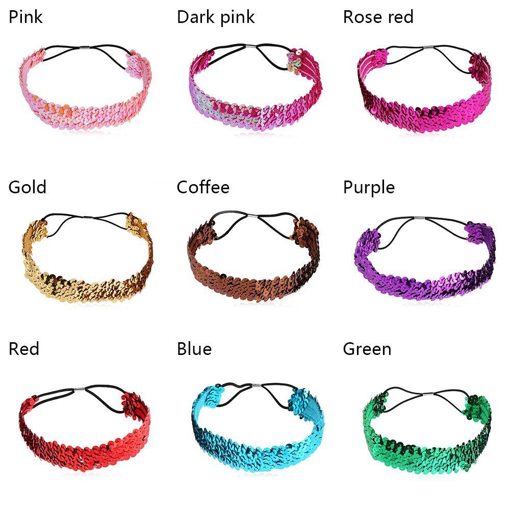 Costume Headwear Hair Accessories Sequin Headband Glitter Hairband Elastic Shiny Bow