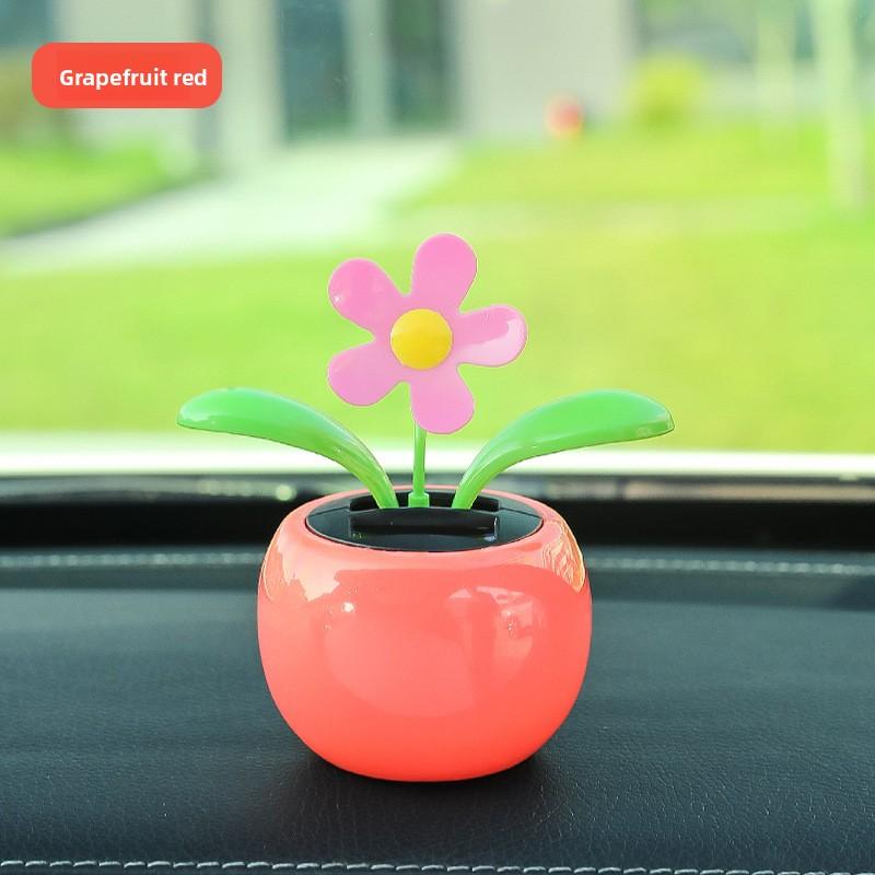 Figurines de Voiture Créatives - Appuie-têtes Tournesol Solaire Oscillant - Décorations Intérieures de Voiture