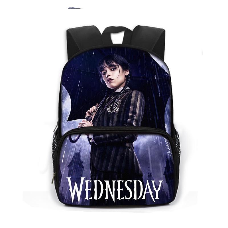 Wednesday The Adams Family Backpack – Large Capacity Schoolbag Travel Bag Kid Gift