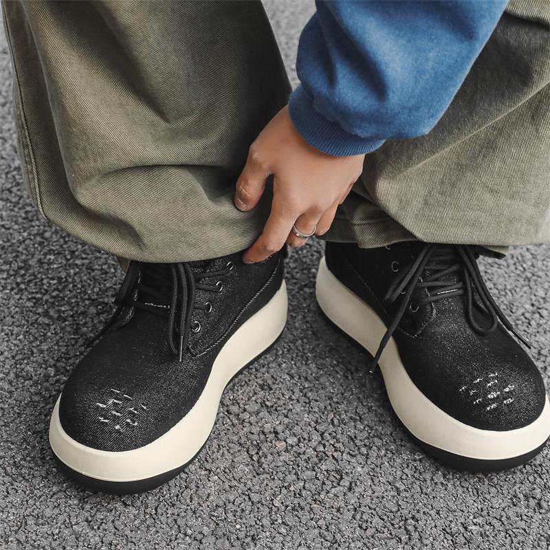 Fashion Trendy Thick Soled Men's Shoes Brand Fashion Design Style Outdoor Leisure Street Walking Daily Youth Casual Personalized Shoes