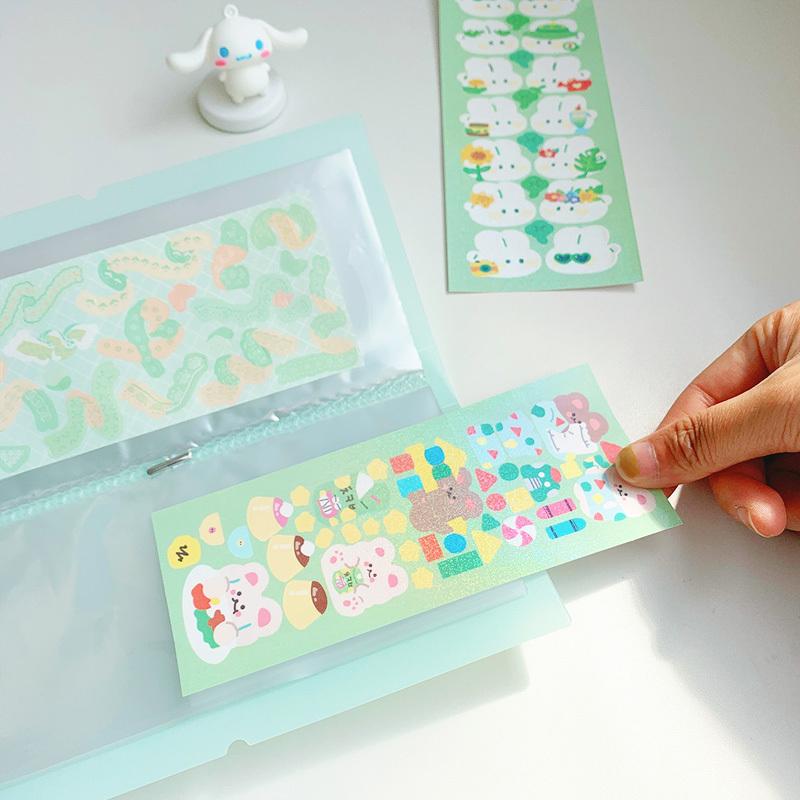 30sheets Album Scrapbooking Material Paper Stickers Collection Storage Book Card Holder Transparent Photo Storage