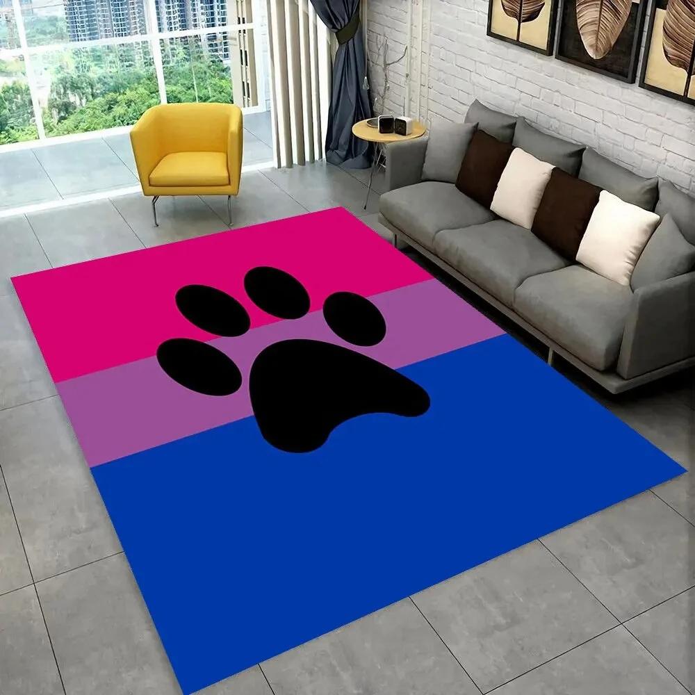 Pets Footprint Sole Series 3D Area Rug Large, Kids Non-slip Floor Mat Carpet Rug for Living Room Bedroom Sofa Doormat Decoration