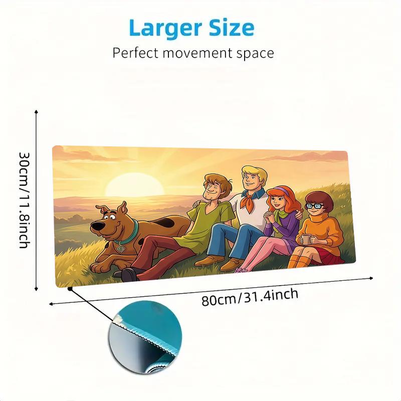 Scooby‑Doo Print Cushion Non-slip Laptop Tablet Big Mousepad XXL Mat Mini PC Playmat With Lock edge