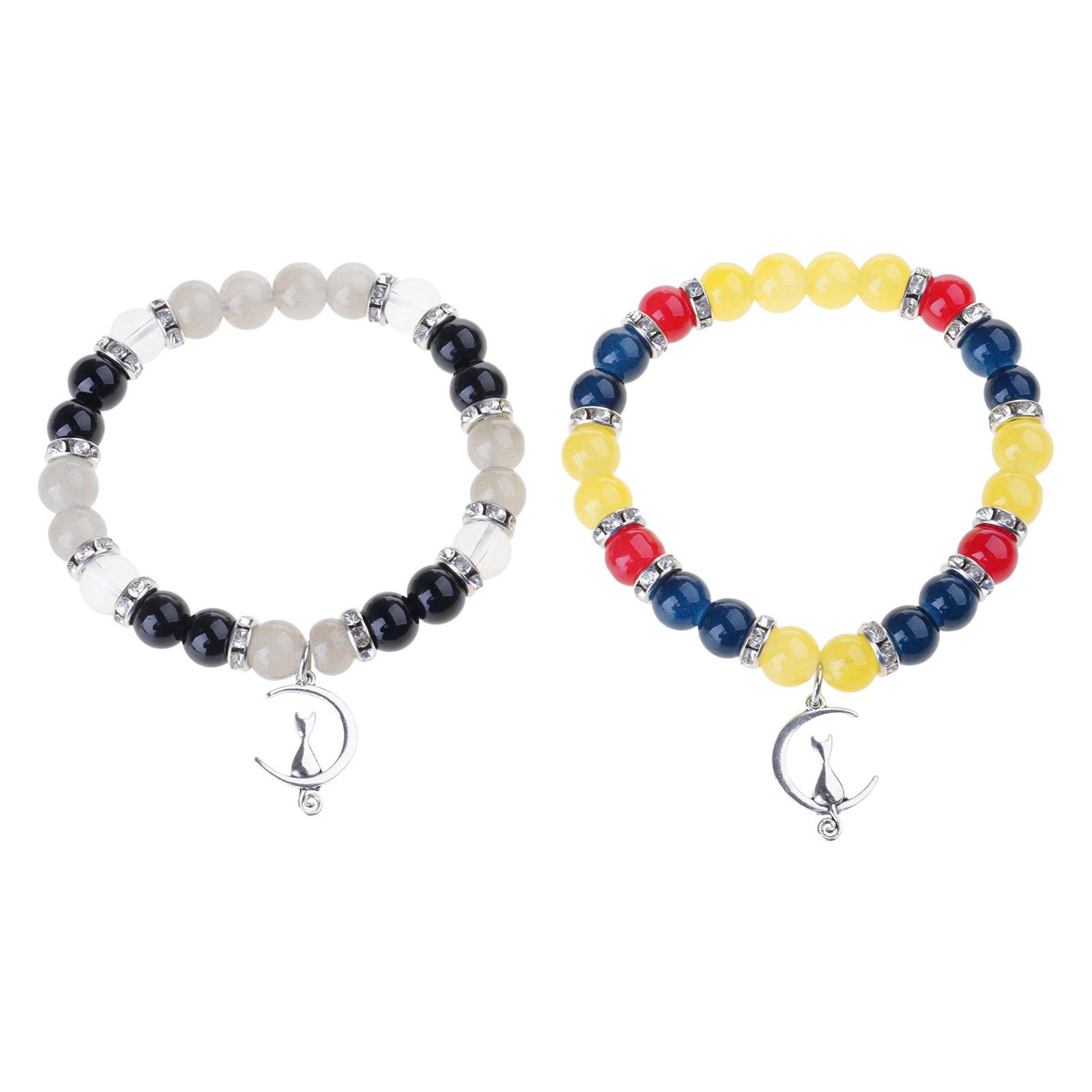 

Stylish Elastic Rope Bracelets Y2k Aesthetics Beaded Bracelet with Assorted Cute Pendants Charm Couple Bangles Jewelry 1