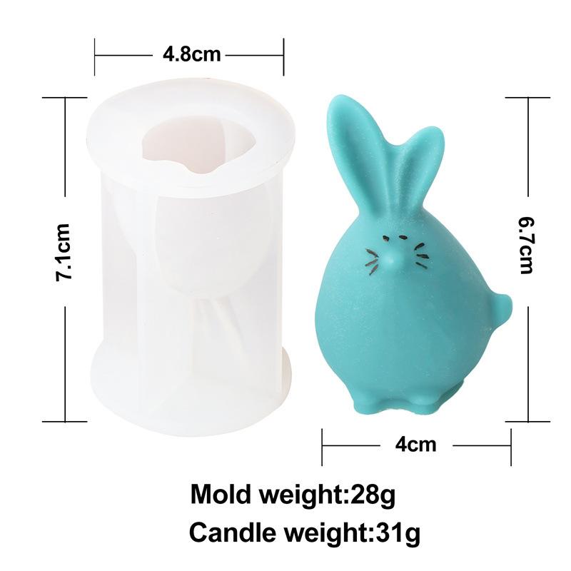

3D Easter Egg Bunny Candle Silicone Mold DIY Faceless Rabbit Head Shape Aroma Soap Plaster Resin Mold Decorative Crafts Supplies