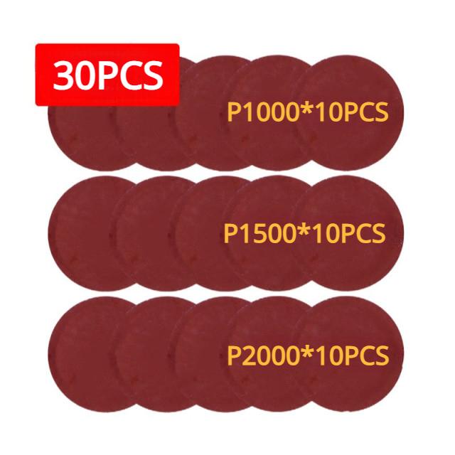 30pcs/Set 5Inch 125mm Round Hook and Loop Sandpaper Woodworking Metal Grinding Disc Abrasive Polishing Tool For Polishing