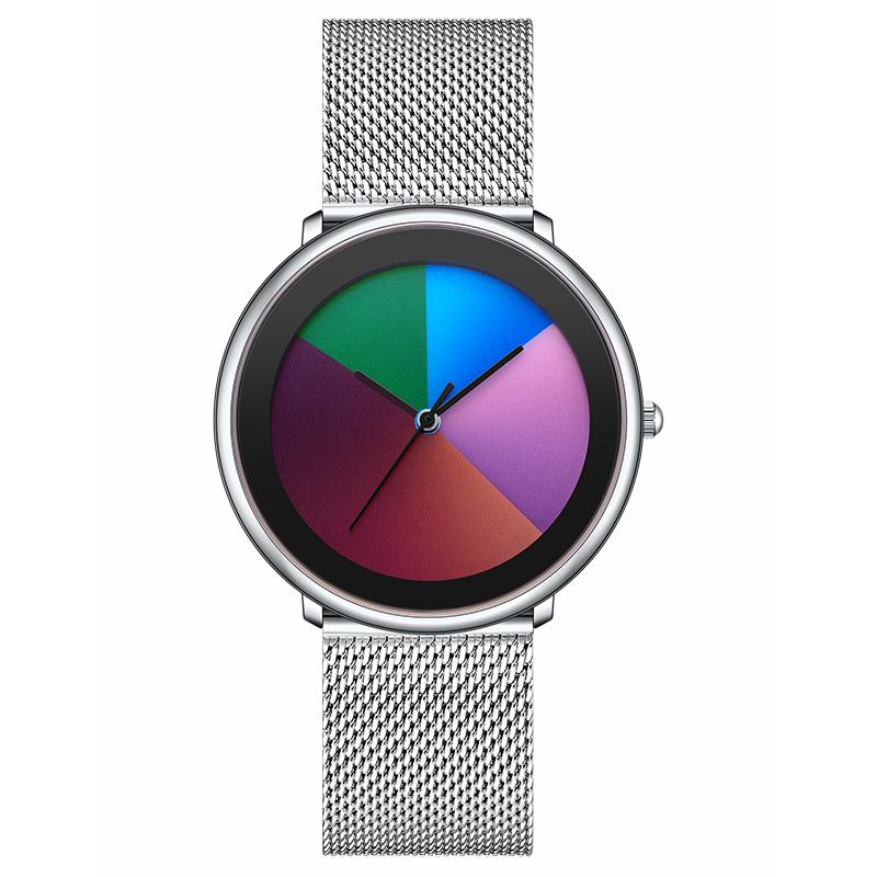 New Fashion Watches Men Luxury Casual Quartz Wristwatches 30M Waterproof Mesh Strap Colorful Womens Watch Reloj Hombre