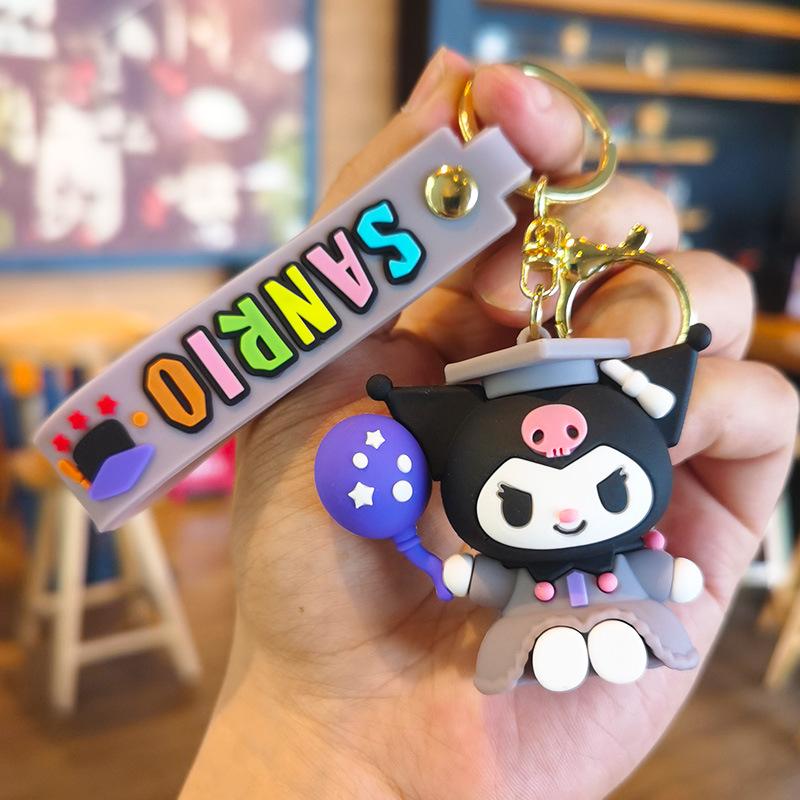 New Anime Cartoon Sanrio Keychain Kawaii Kuromi PVC Figurines Hanging Ornaments for Car Bag Keychains Claw Keyrings