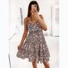 European and American Spring and Summer New Models, Small Floral Digital Printing Fresh and Sweet Wind Suspender Dress