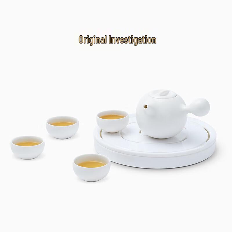 Minimalist Travel Ceramic Tea Set with Tray