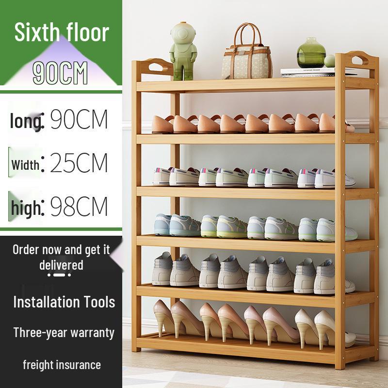Economical Bamboo Shoe Rack for Home Entrance, Stylish Multi-layer Indoor Storage Cabinet
