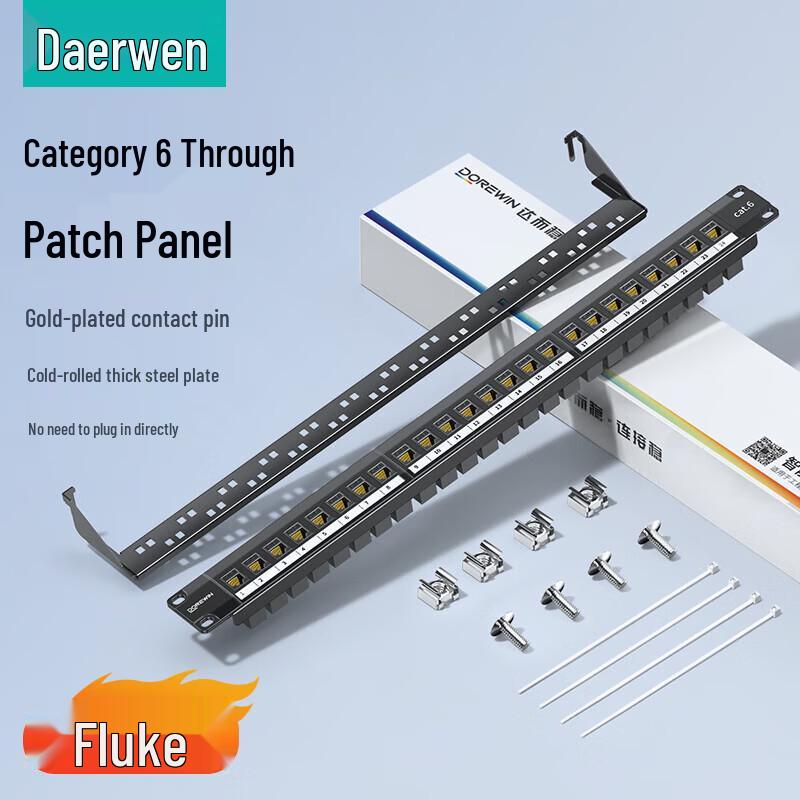 

DOREWIN CAT6 24-Port 1U Straight-Through Patch Panel
