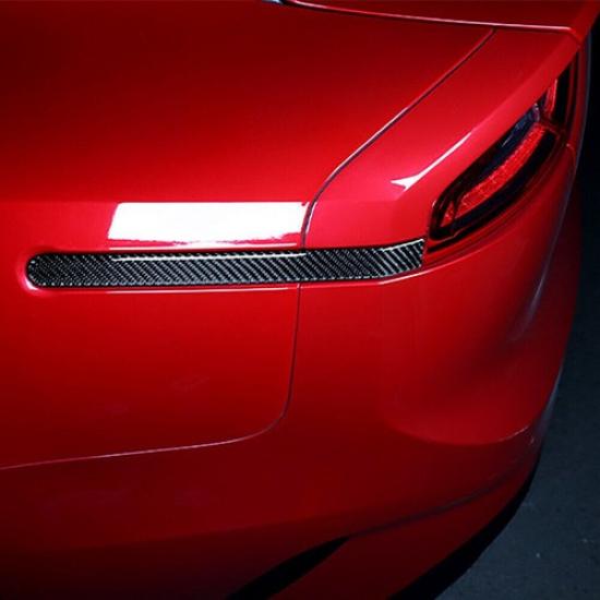 For Kia Stinger 2018-2023 Real Carbon Fiber Rear Tail Light Lamp Strip Trim 2PCS