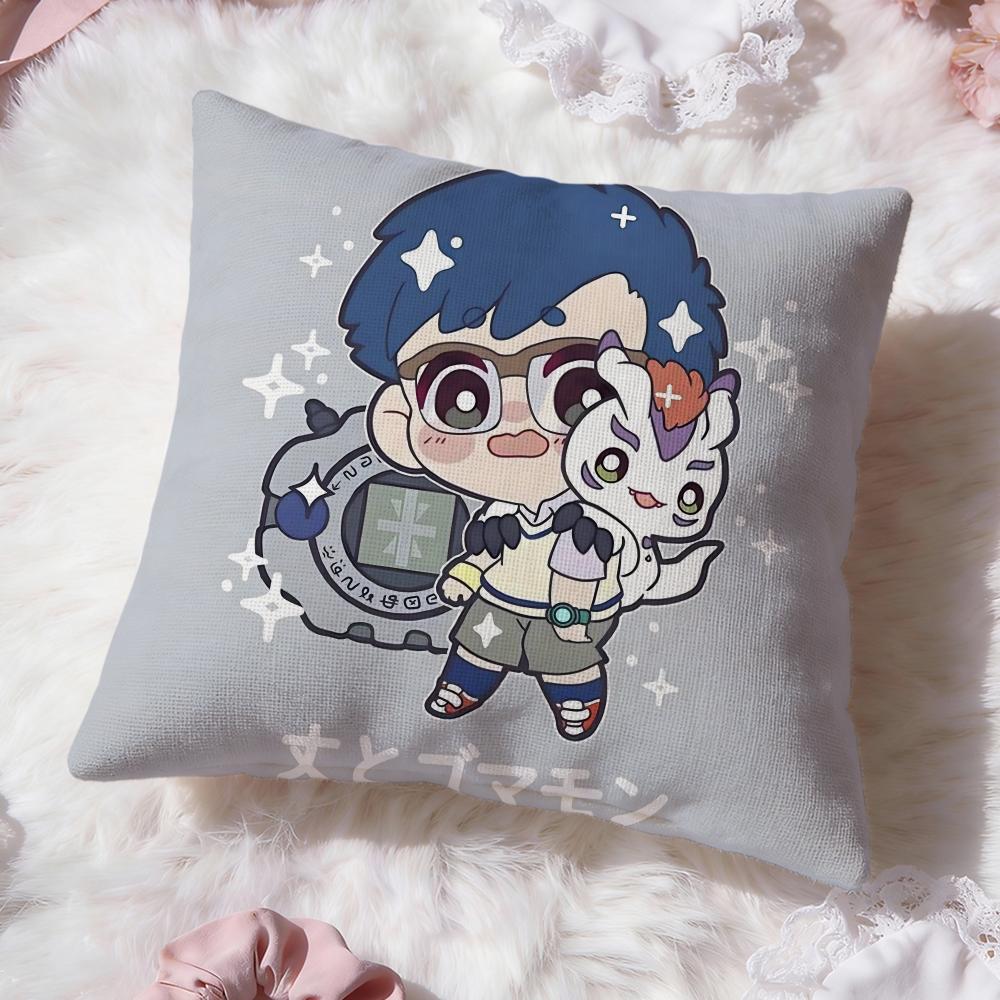 

Cute D-Digimon Adventure Cushion Cover Premium Comfort Reversible Pillow Cove -Two in One Design for Any Room & Car Interior 30cmx30cm