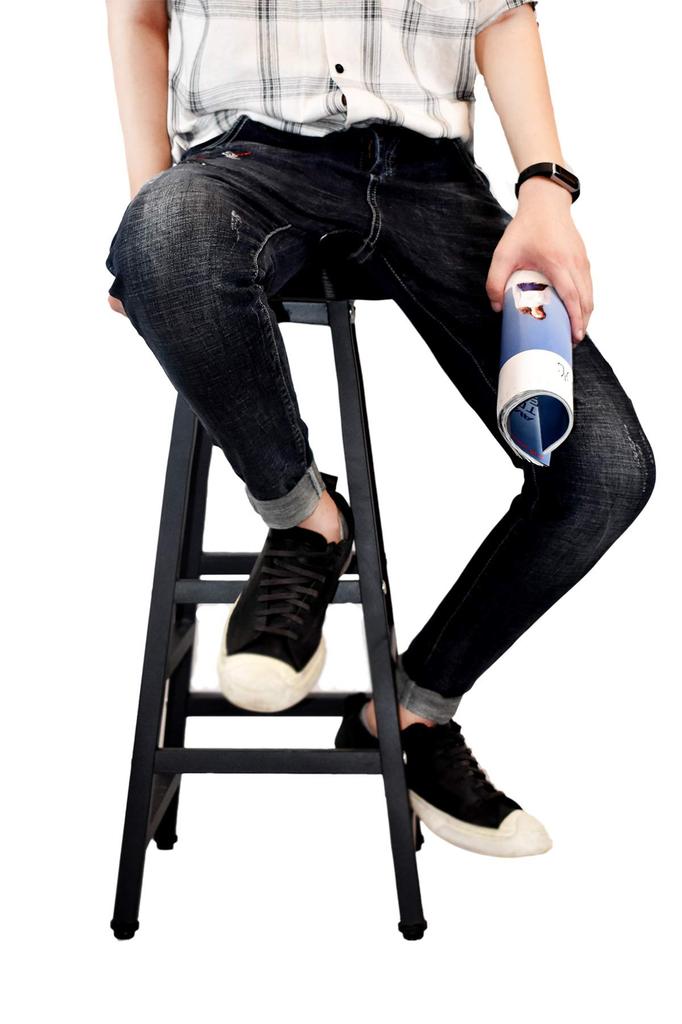 JOJO DESIGN Elastische Skinny-Feet-Jeans im klassischen Rosendesign aus Baumwolle, Größe Klein, Herrenjeans, Dunkel,