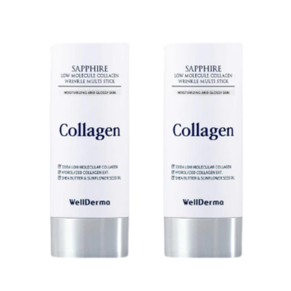 

WellDerma / Сапфировый Низкомолекулярный Коллагеновый Мульти-Стик от Морщин / 10 г Набор 1+1 / Против Морщин и для Сияния Кожи / Сделано в Корее