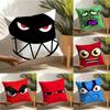 Pillow Case Cotton Linen Fabric Square Zipper Pillowcase Home Decorative Living Room Cartoon Expressions Of Angry Eyes 3