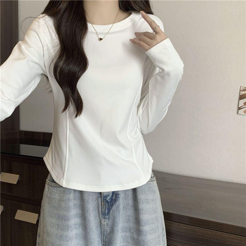 

Женский зимний базовый слой облегающего кроя: Теплый топ с круглым вырезом и длинными рукавами, с прямым плечом 3XL 130-145 lbs