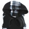 Schwarz-weiß karierter Welpen-Haustier-Hoodie-Kapuzenpullover