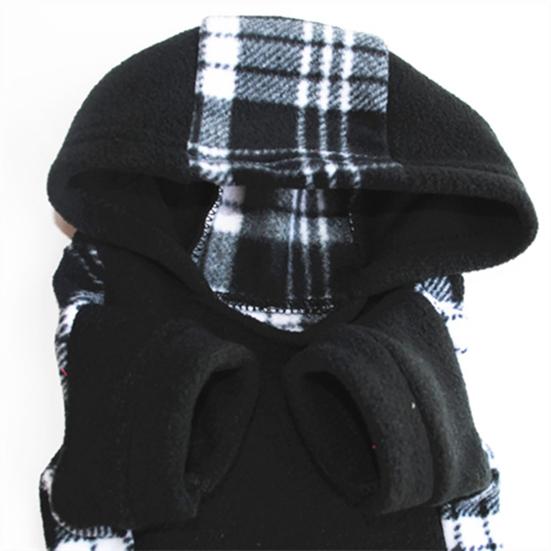 Schwarz-weiß karierter Welpen-Haustier-Hoodie-Kapuzenpullover