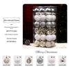 36-Piece Christmas Tree Ornament Set - 6cm Glitter & Painted Irregular Shape Balls