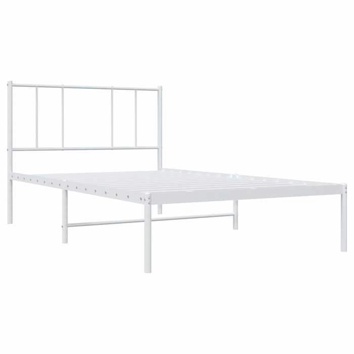 VidaXL Metal Bed Frame with White Headboard 107x203 Cm 352525