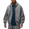 Brooklyn Fleece Hooded Loose Comfortable Versatile Cardigan Sweatshirt Men Outerwear Carbon-Gray Sail-White IB7232091