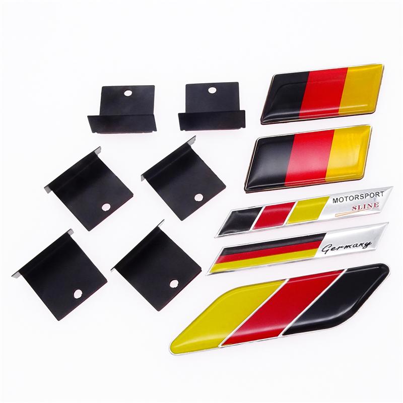 Universal Car Sticker German Flag Emblem Badge Emblem Deutsch Bumper Front Decoration Grille Auto Decal For Benz VW Golf