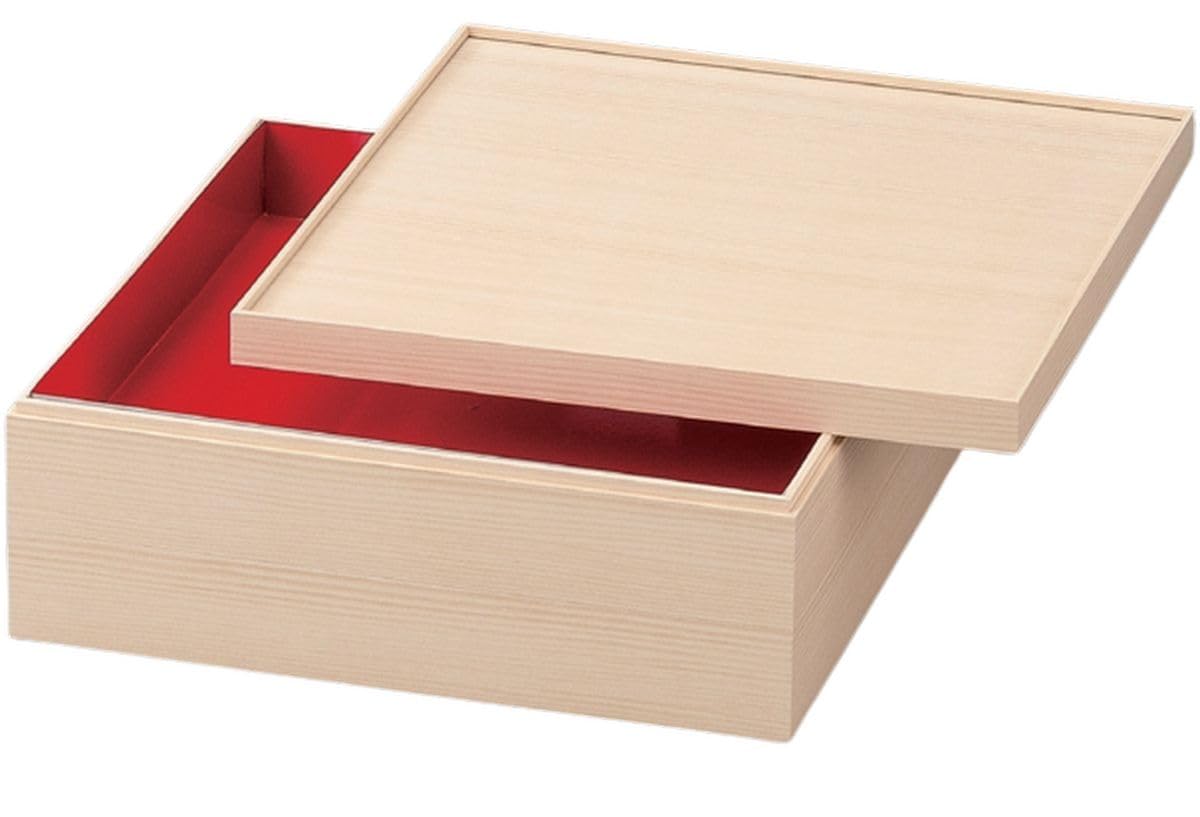 Одноярусный лакированный ящик Jubako от J-kitchens 100 см x 100 см x 27 см Сделано в Японии Изготовлен из белого дерева Цукаса 7380₽