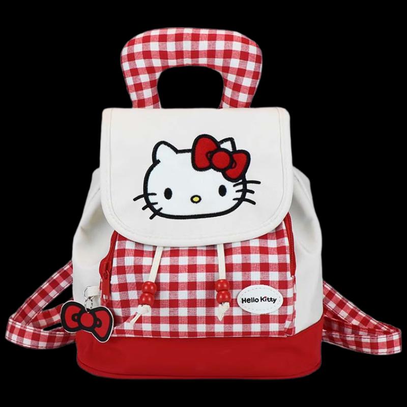 

Kids Cartoon Cat Checkered Lightweight Backpack