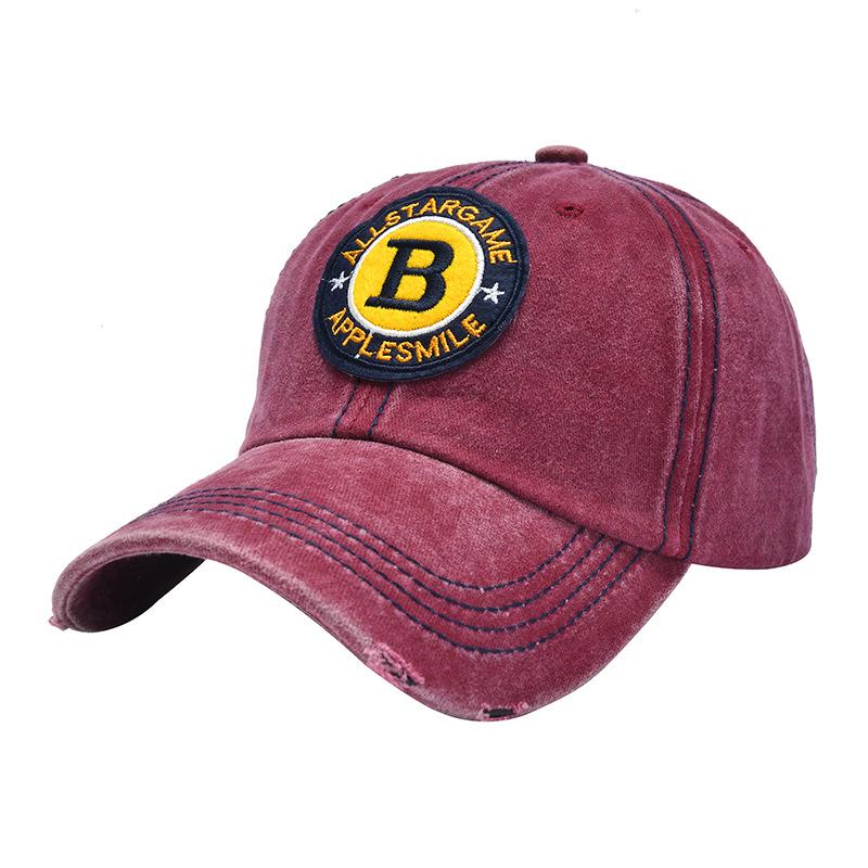 JYL TS DIY Cross Border NY Letter Cap Vintage Pure Cotton Washed Casual Hat