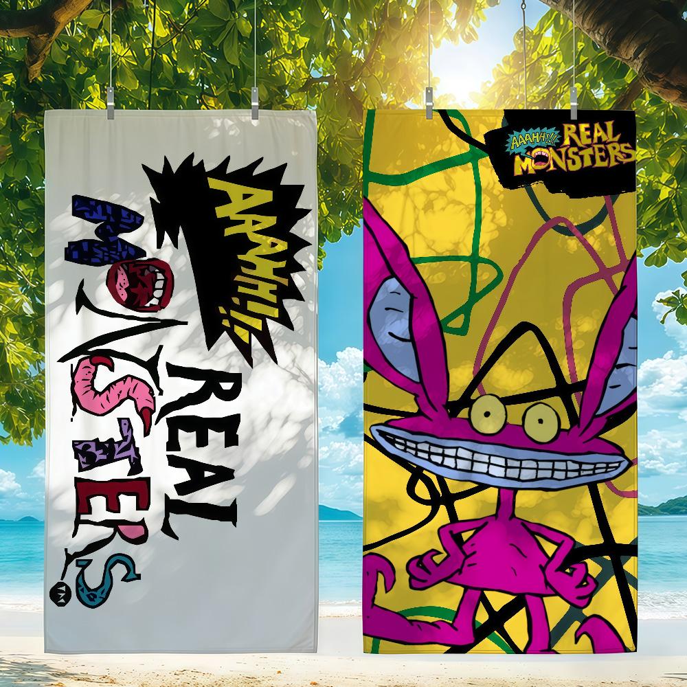 Cartoon Aaahh Real Monsters Fun Towel Quick Drying Beach Towels Are Suitable For Swimming Pools Camping Yoga And The Gym