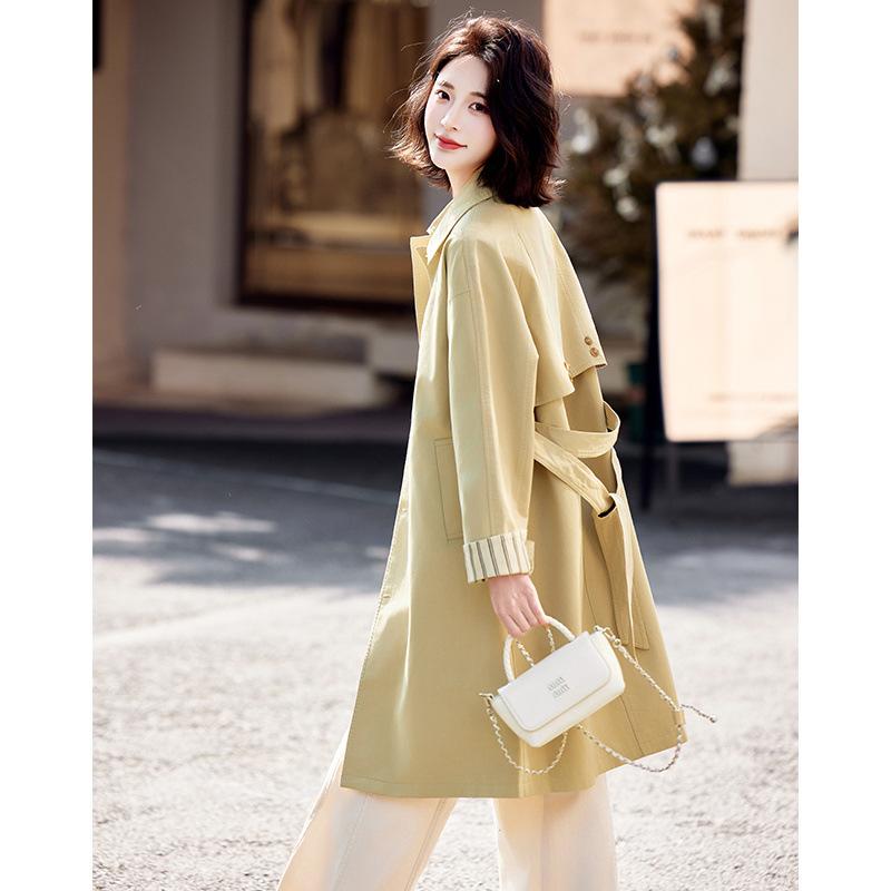 Khaki clothes women's spring and autumn new fashion temperament fresh and sweet coat coat tide
