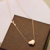 Korean Japanese Love Heart Key Pendant Necklace - Titanium Steel Collarbone Chain Jewelry