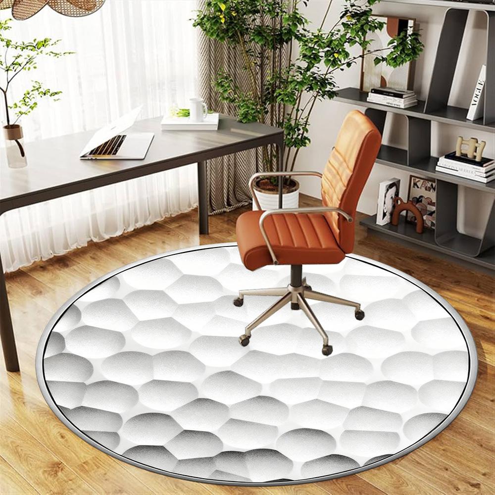 1pc Golf Ball Texture Round Chair mat office Area Rug - Non-Slip, Floor Mat for Office, Bedroom, Ideal home decor gift p0105099