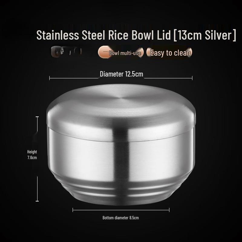 

ZISIZ Stainless Steel Lidded Rice Bowl