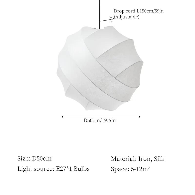 Creative Personality Art Curve Design Wabi Sabi Silk Pendant Lamp Light Home Decoration Light Lustre Chandelier Eye Protection