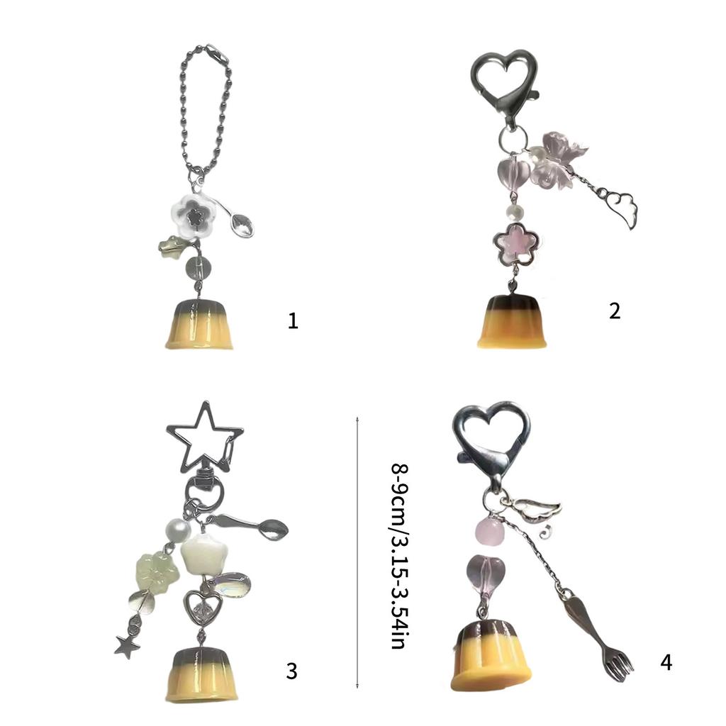 Retro Y2K Jelly Acrylic Keychain Charm Hanging Decoration for Bags Phones and Gifts Soft Lightweight Accessory