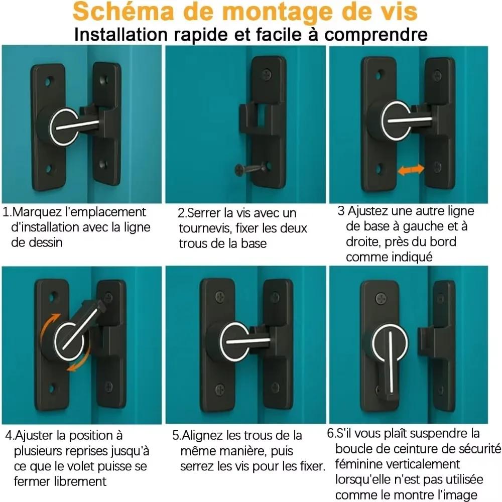 Luminous Door Lock Zinc Alloy 90 ° Rocker Arm Hook Lock Sliding Door Latch Heavy Duty Barn Gate Bolt for Cabinet Door Window