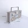2024 Luxury Designer Full Diamond Evening Clutch Bag Ladies 3D Rhinestone Radio Handbag Fashion Party Shiny Crystal Shoulder Bag