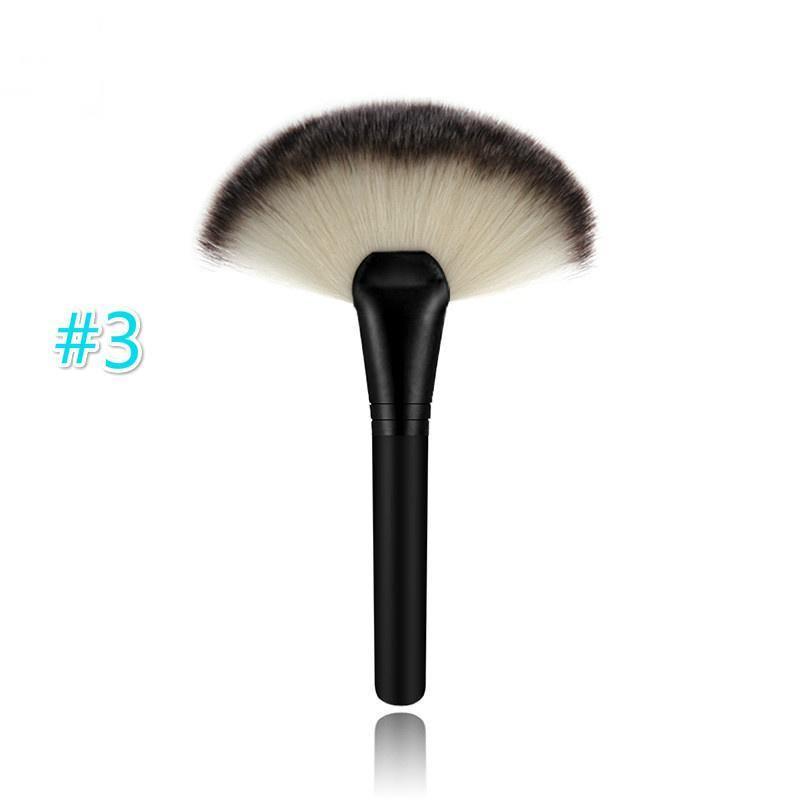 Профессиональный макияж, большой веер, козья шерсть, румяна, пудра для лица, тональная основа, косметическая кисть