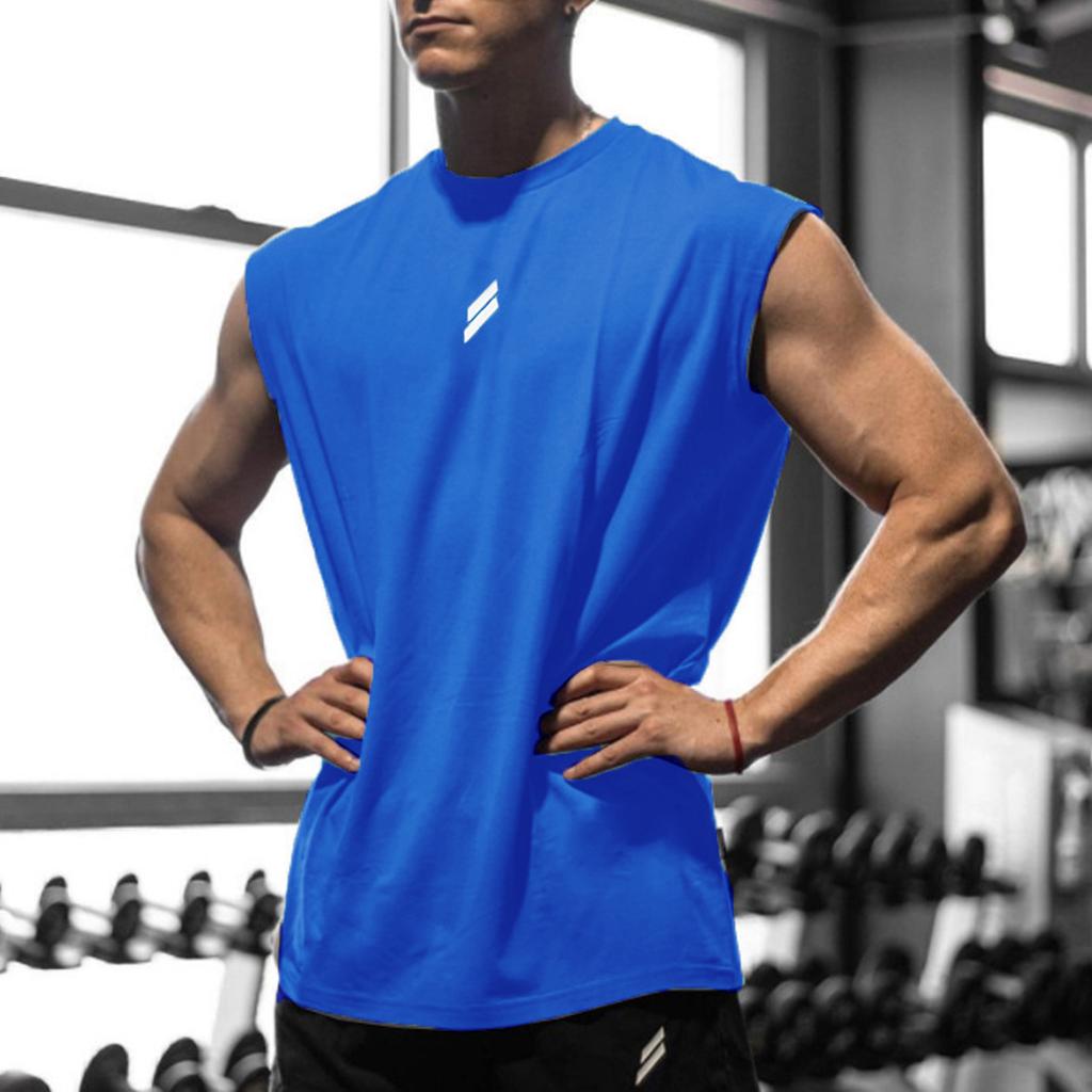 Men Stretch Cotton Vest Fitness Sports Casual Sleeveless Shirt