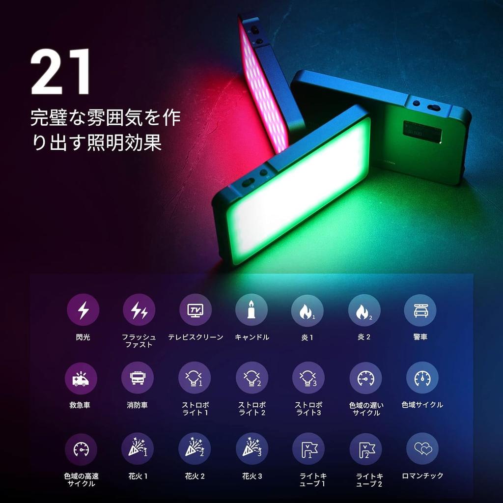 SmallRig P96L RGB Video Light, Portable LED Camera Light, CRI 96+ Dimmable 2500K-8000K, Rechargeable LED Digital 21 Effects, CRI 96+, OLED Display, Ph
