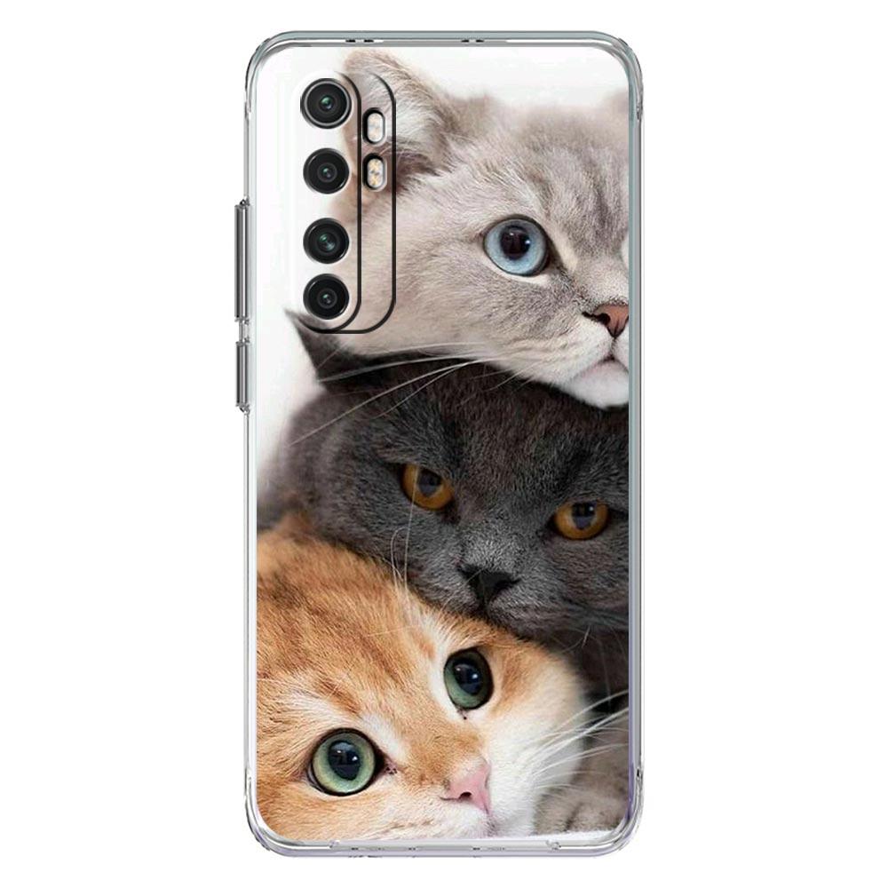 Phone Case For Xiaomi Mi Poco X7 X6 X5 NFC X3 F7 Ultra F6 Pro F3 15 14T 14 13T 11 12 13 Lite Clear TPU Cover Kawaii Love Cat