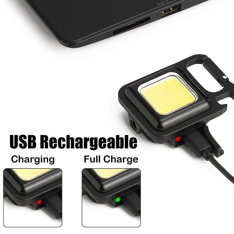 NOVÁ 2/1ks Mini LED svítilna Pracovní svítilna 4 režimy svícení 2000 lumenů přenosná kapesní svítilna Klíčenky USB dobíjecí venkovní kemping Malá svítilna
