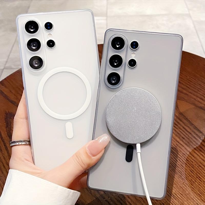 For Magsafe Transparent Matte Phone Case For Samsung Galaxy S26 S25 S24 S 26 Ultra Plus S26Ultra Magnetic Wireless Charge Cover