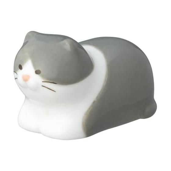 DECOLE Gorogoro Neko Chopstick Rest - Omoti (Rice Cake) - Ceramic, Approx. 27x48xh27mm