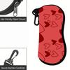 Red Love Heart Pattern Soft Eyeglasses Pouch,Portable Sunglasses Case,Anti Scratch Protective Bag for Eyewear Travel Accessories