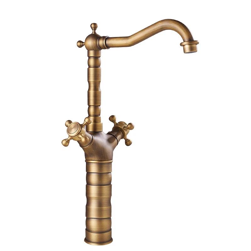 Gold Basin Faucet Bathroom Deck Mounted Dual Handles Black Bathroom Sink Faucet Antique Kitchen Mixer Taps Chrome